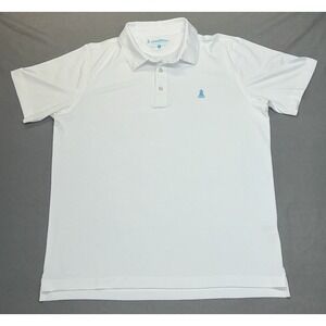Chubbies Polo Shirt Mens Large White Performance Pineapple Logo Golf Stretch